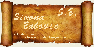 Simona Babović vizit kartica